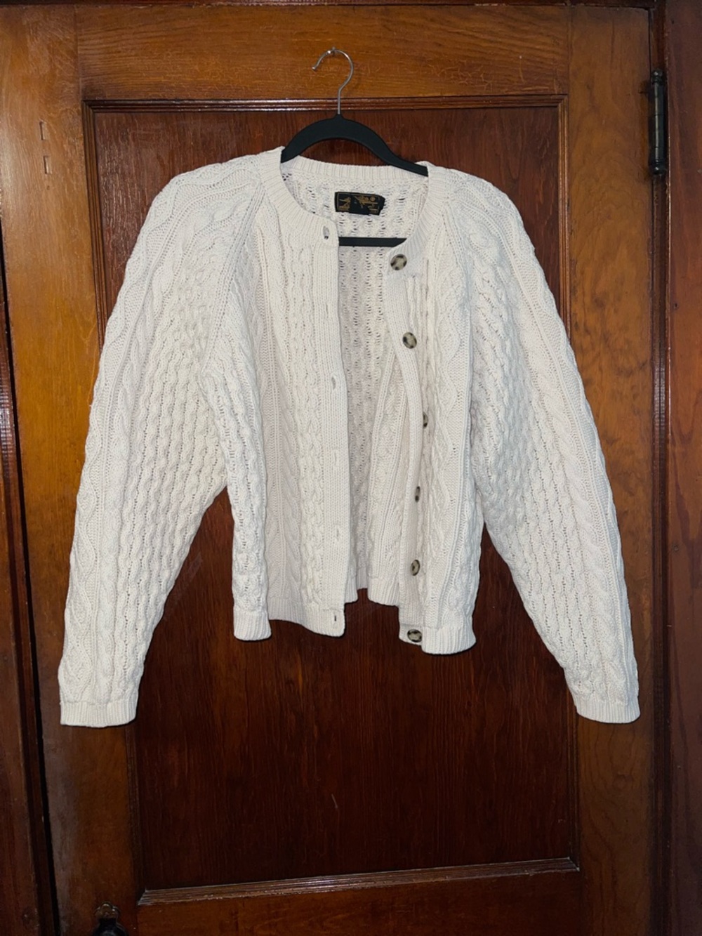 Vintage Eddie Bauer 100% Cotton Chunky cable knit cardigan - Picture 3 of 7